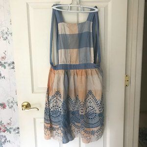 Anthropologie Apron with Floral Embroidery
